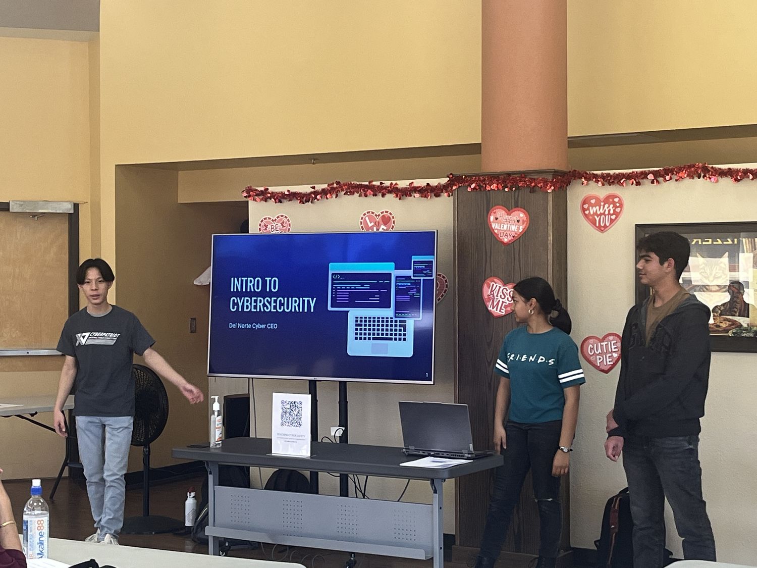 CyberCEO members presenting the Introduction to Cybersecurity workshop at a senior residence